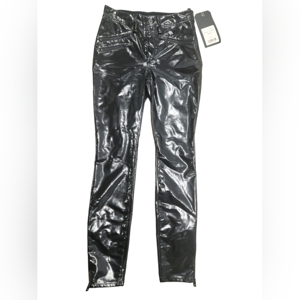 Rag and Bone Faux Black Patent Leather Pants Sz‎ 23 NWT